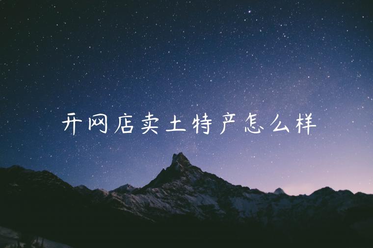 開(kāi)網(wǎng)店賣(mài)土特產(chǎn)怎么樣